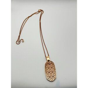 Kendra Scott Filigree Pendant Necklace - Rose Gold Tone